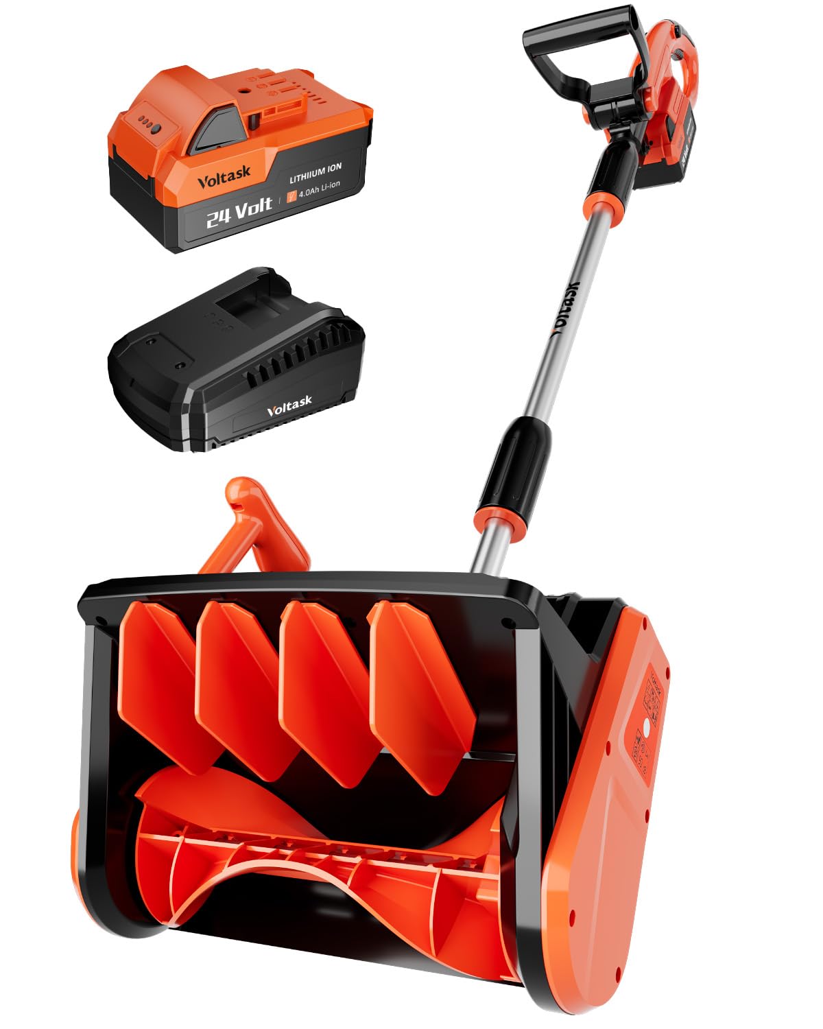 VOLTASK Cordless Snow Shovel, 24V | 13-Inch | 4-Ah Cordless Snow Blower, Battery Snow Blower with Directional Plate & Adjustable Front Handle (4-Ah