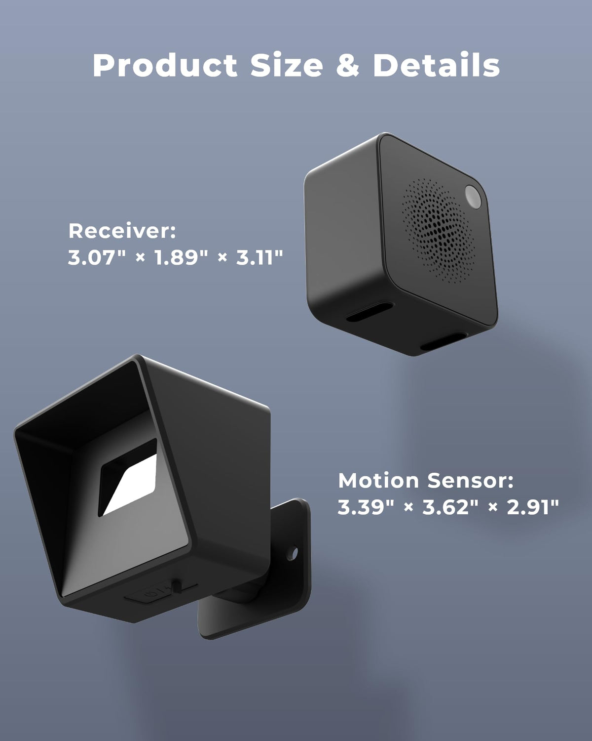 Driveway Alarm with Portable Rechargeable Receiver and Solar Sensor