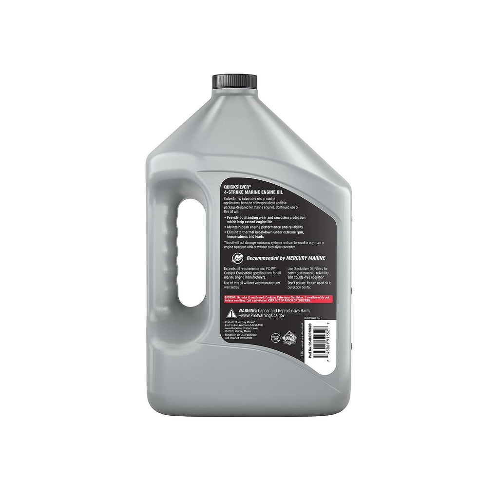 Quicksilver 25W-40 4-Stroke Marine Engine Oil for Outboards, 1 Gallon