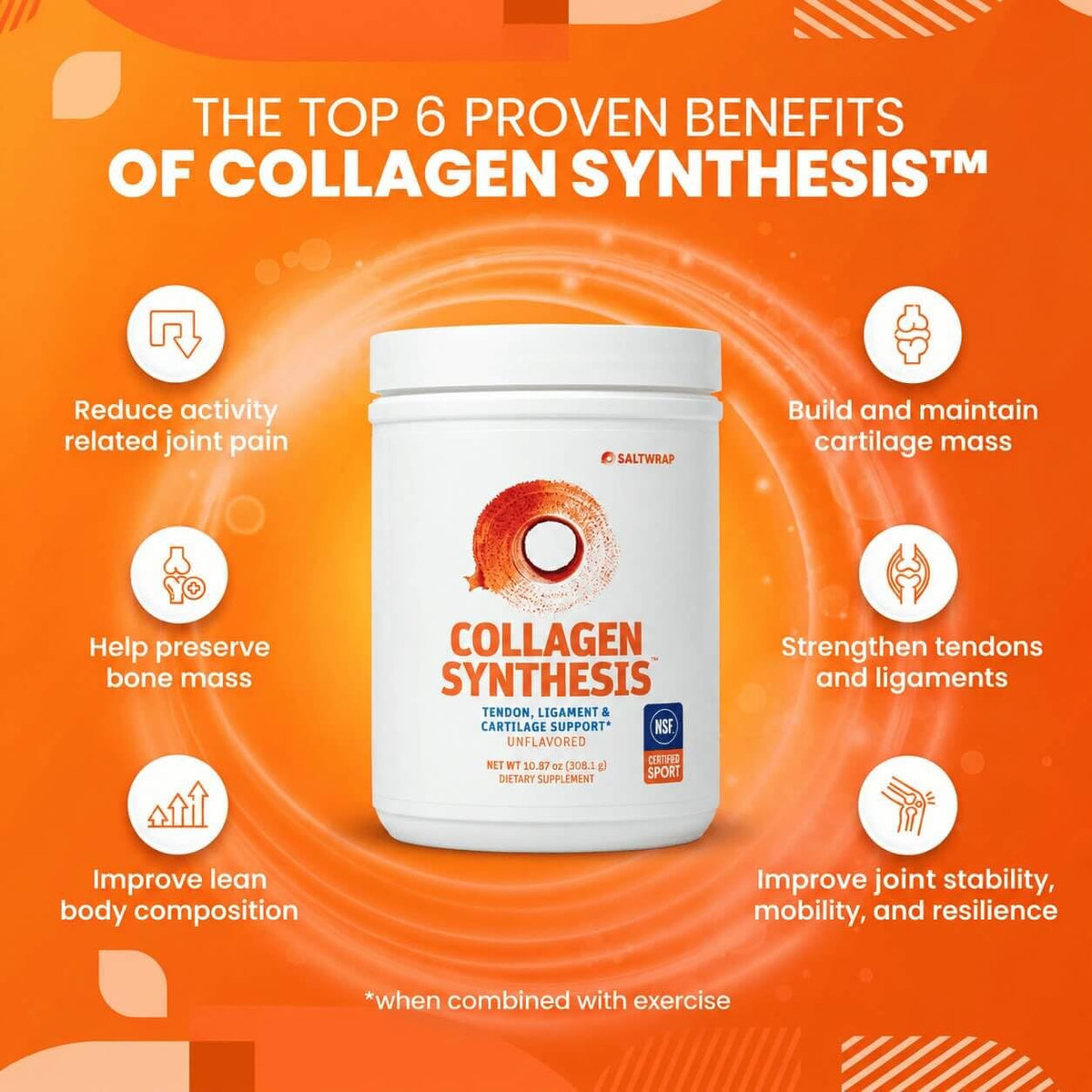 SaltWrap Collagen Synthesis Peptides for Joint and Tendon Recovery