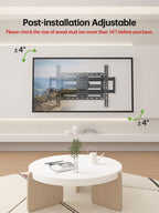 USX Mount Full Motion TV Wall Mount for 42-90 inch TV Holds up to 132lbs