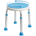 Vaunn Medical Tool-Free Assembly Adjustable Swivel Shower Stool Seat Bench SPA Stool with Anti-Slip Rubber Tips for Safety and Stability