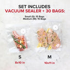 Chef Preserve Compact Vacuum Sealer for Food (Vacuum Sealer Machine + 20 Reusable Vacuum Bags) Powerful Handheld Vacuum Sealer Machine, Seal Meal