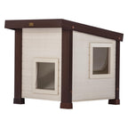 New Age Pet® ECOFLEX® Albany Outdoor Cat House, Maple/Brown