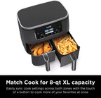 Ninja Foodi 10 QT 6-in-1 DualZone Smart XL Air Fryer, 2 Independent 5 QT Baskets, Grey - DZ550
