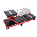 WheelX Mechanic Creeper 36 inches 2-in-1 Z Seat with Brake,340 lbs Capacity,Foldable Garage Chair Adjustable Rolling Folding Lay Down/Sit Car Repair