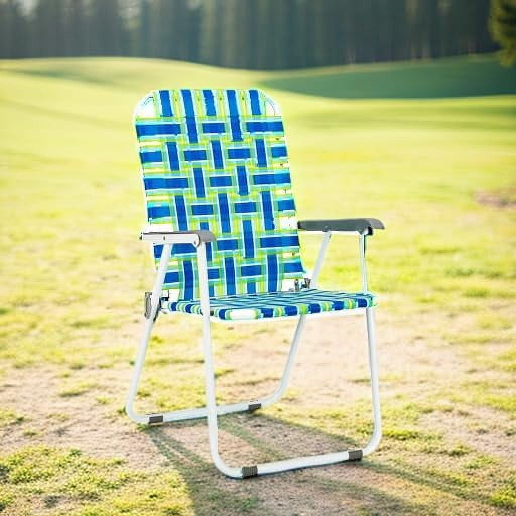 PEXMOR Patio Lawn Webbed Folding Chairs, Outdoor Beach Chair Portable Dining Chair for Outdoors, Classic, 2 Pack