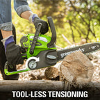 Greenworks 40V 12 in Cordless Chainsaw With 2.0 Ah Battery And Charger - 20262