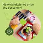 Melissa & Doug Wooden Slice & Stack Sandwich Counter with Deli Slicer – 56-Pieces - FSC Certified