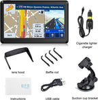 7" Inch Touchscreen GPS Navigation for Car & Truck & RV with Sunshade Voice Guidance Lifetime Free Map Update Navigator System 8GB 256MB US Canada