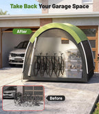 Housolution Bike Tent, Outdoor Bike Storage Shed, Waterproof Bicycle Cover with 210d Oxford, Portable Bicycle Tent for 4-5 Bikes, Lawn Mower