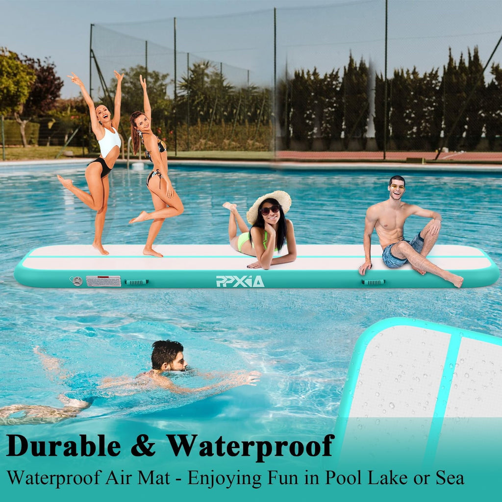Gymnastics Mat Tumble Track 10FT, Tumbling Mats Kids Air Mat 4 inch Thick with Electric Air Pump for Home Use Cheerleading Gym Outdoor Training