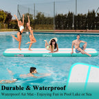 Gymnastics Mat Tumble Track 10FT, Tumbling Mats Kids Air Mat 4 inch Thick with Electric Air Pump for Home Use Cheerleading Gym Outdoor Training