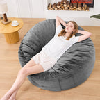 XIECUVA Bean Bag Chair Stuffed Memory Foam for Adults ，Medium Size Beanbag Sofa，3 ft