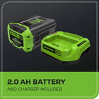 Greenworks Cordless Edger 60V 8 in Brushless With 2.0 Ah Battery And Charger