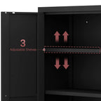 AISWORD 47 Inch Metal Kitchen Pantry Cabinet, Freestanding Storage Cupboard with 3 Adjustable Shelves, 4-Tier Tall Storage Cabinet for Kitchen