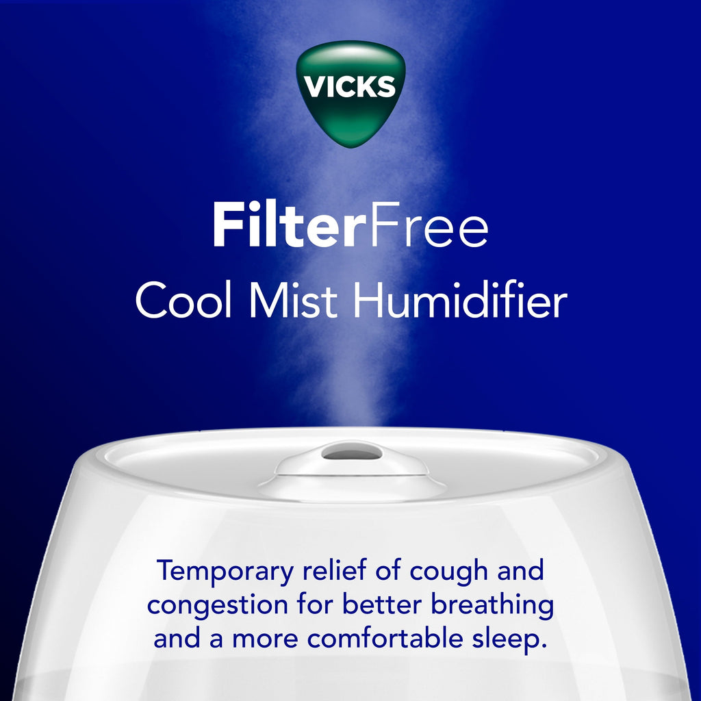 Vicks 1 gal 400 sq ft Ultrasonic Cool Mist Humidifier, White