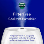 Vicks 1 gal 400 sq ft Ultrasonic Cool Mist Humidifier, White