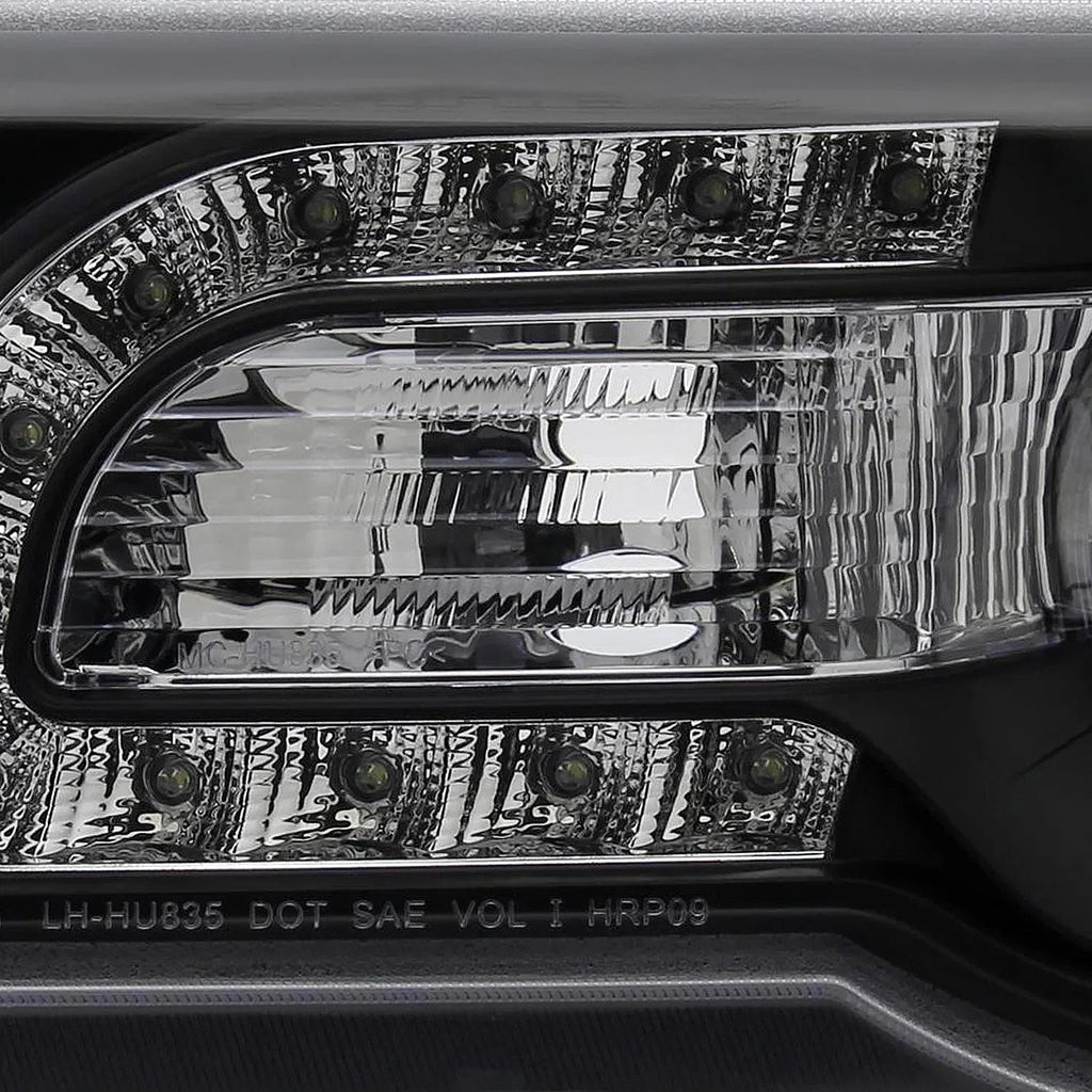 Spec-D Tuning Black LED Strip Projector Headlight Assembly Pair - 2005-2010 Chrysler 300C AWD HEMI SRT-8