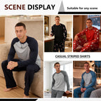 Iceglad Men's Pajamas Set Long Sleeve Sleepwear with Pockets Comfortable Lightweight Pjs Sets for Men