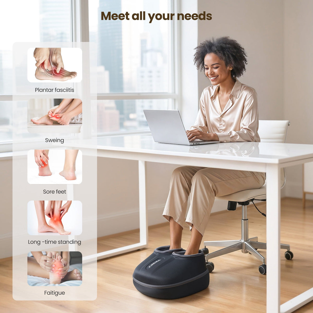 Pureheal Foot Massager with Heat,Shiatsu Foot Massager Machine for Plantar Fasciitis, FSA HSA Eligible, Gifts for Women Mom