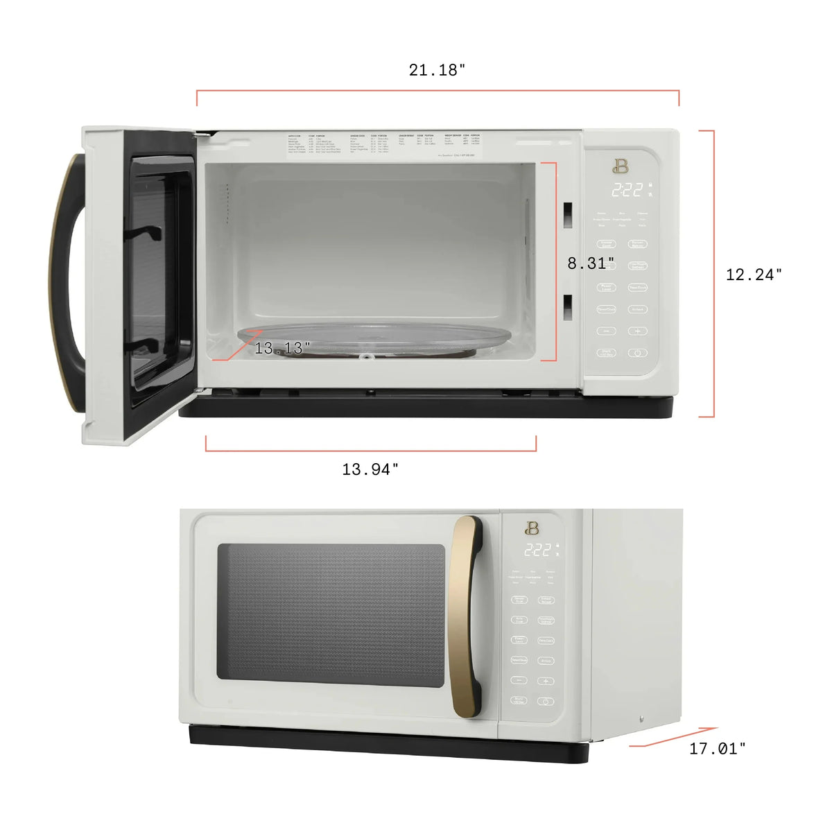Beautiful 1.1 Cu ft 1000 Watt Sensor Microwave Oven, White Icing - BFCMS811WEST10