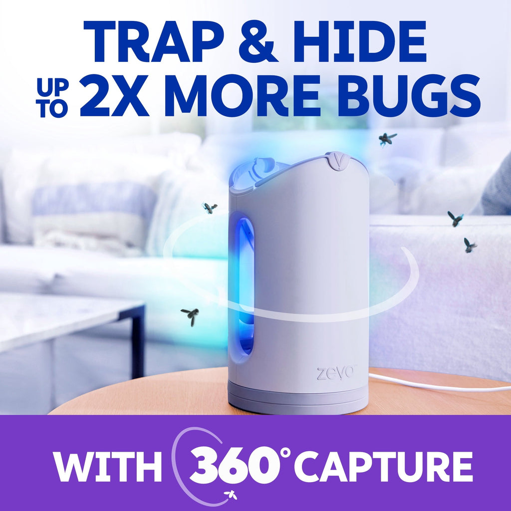 Zevo Max Flying Insect Indoor Fly Trap: Easy, Mess-Free Solution - Light Trap Catches & Kills House Flies, Fruit Flies, Gnats, & More (1 Plug in