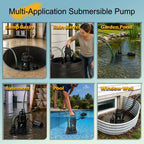 FLUENTPOWER 3/4 HP Cast Aluminum Submersible Sump Pump, 3500 GPH, Tethered Float Switch
