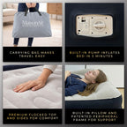 MaisonAir 20in Twin Airbed Premium Air Mattress with Coil Beam Support and Built in Pillow with Electric Air Pump