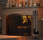 Fire Beauty 3 Panel Arch Top Fireplace Screen Fire Screen Spark Guard Cover