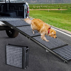 71" Foldable Dog Ramps for Large Dogs, Dog Car Ramp with Non-Slip Rug Surface, Pet Ramp Stairs Portable,Dog Steps for Medium & Large Dogs Up to 220