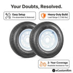 eCustomrim 2-Pack Trailer Tire Rim Assembly ST175/80D13 B78-13 5 Lug LRC