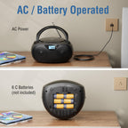Portable CD Player Boombox with Bluetooth, AM/FM Radio & USB