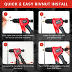 8" Rivet Nut Tool Kit with 160pcs Rivet Nuts & 8 Mandrels