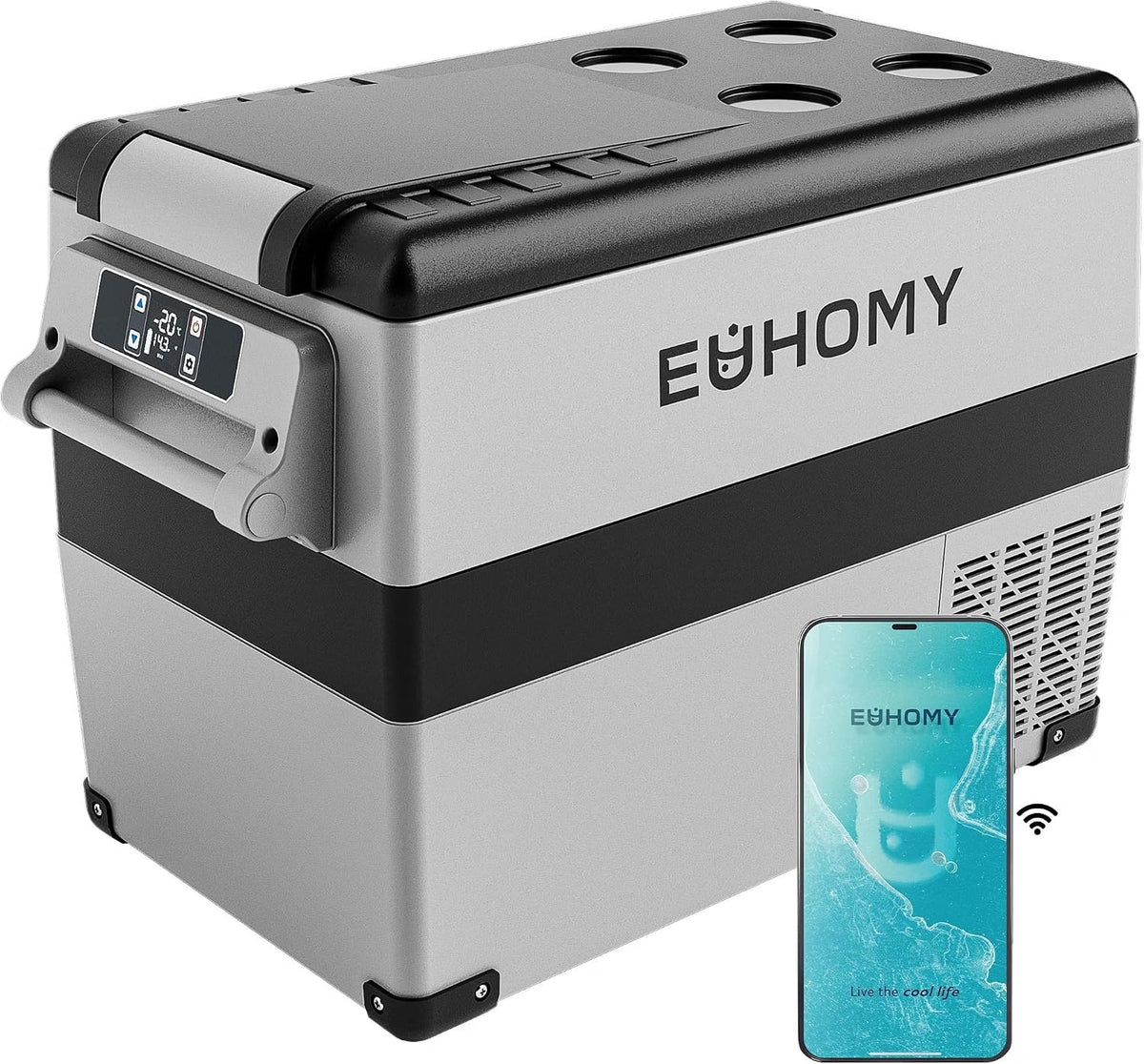 EUHOMY 48QT 12 Volt Refrigerator, -4℉~68℉ Portable Freezer for Car