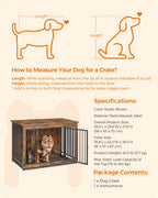 Feandrea 38" Dog Crate Furniture, Heavy-Duty Dog Kennel Side End Table