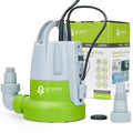 Green Expert 1/3HP Submersible Sump Pump with Water Sensor Switch, Low Water Last-Inch Drain Pump, 2000GPH Automatic/Manual Water Removal for Flooded
