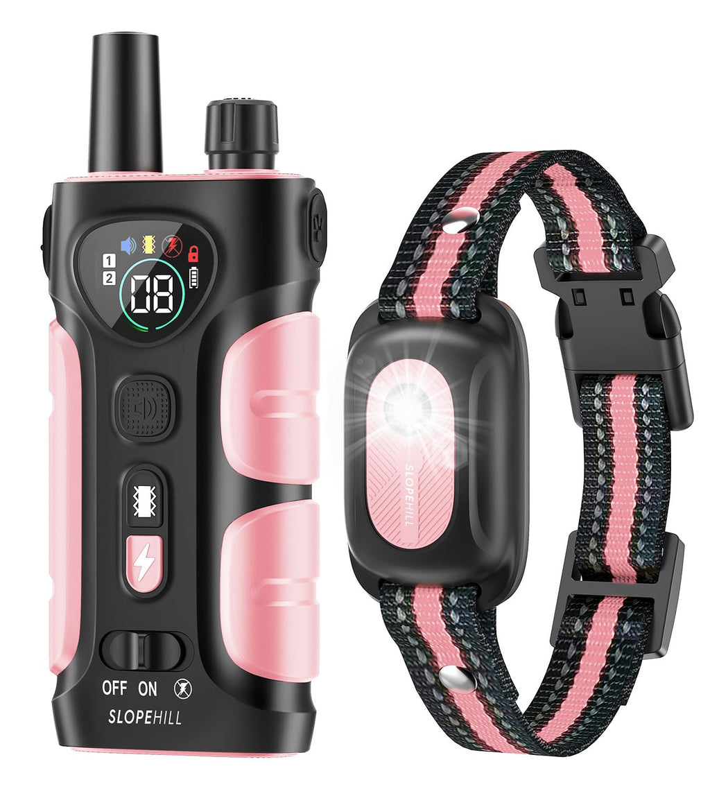 SLOPEHILL Dog Shock Collar ,4200FT Dog Training Collar with Remote,Pink