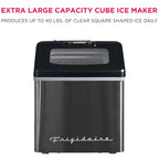 Frigidaire Countertop Clear Square Ice Maker, 40 lbs. Per Day - Stainless Steel