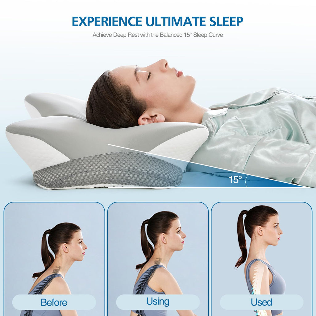 Ergonomic Memory Foam Cervical Pillow Contour Design