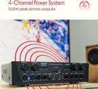 Pyle PTA44BT Bluetooth Home Audio 500 Watt 4 Channel Amplifier Stereo Receiver