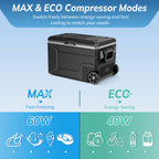 12V Refrigerator Electric Cooler 68QT for Car&Camping with Wheels,Black