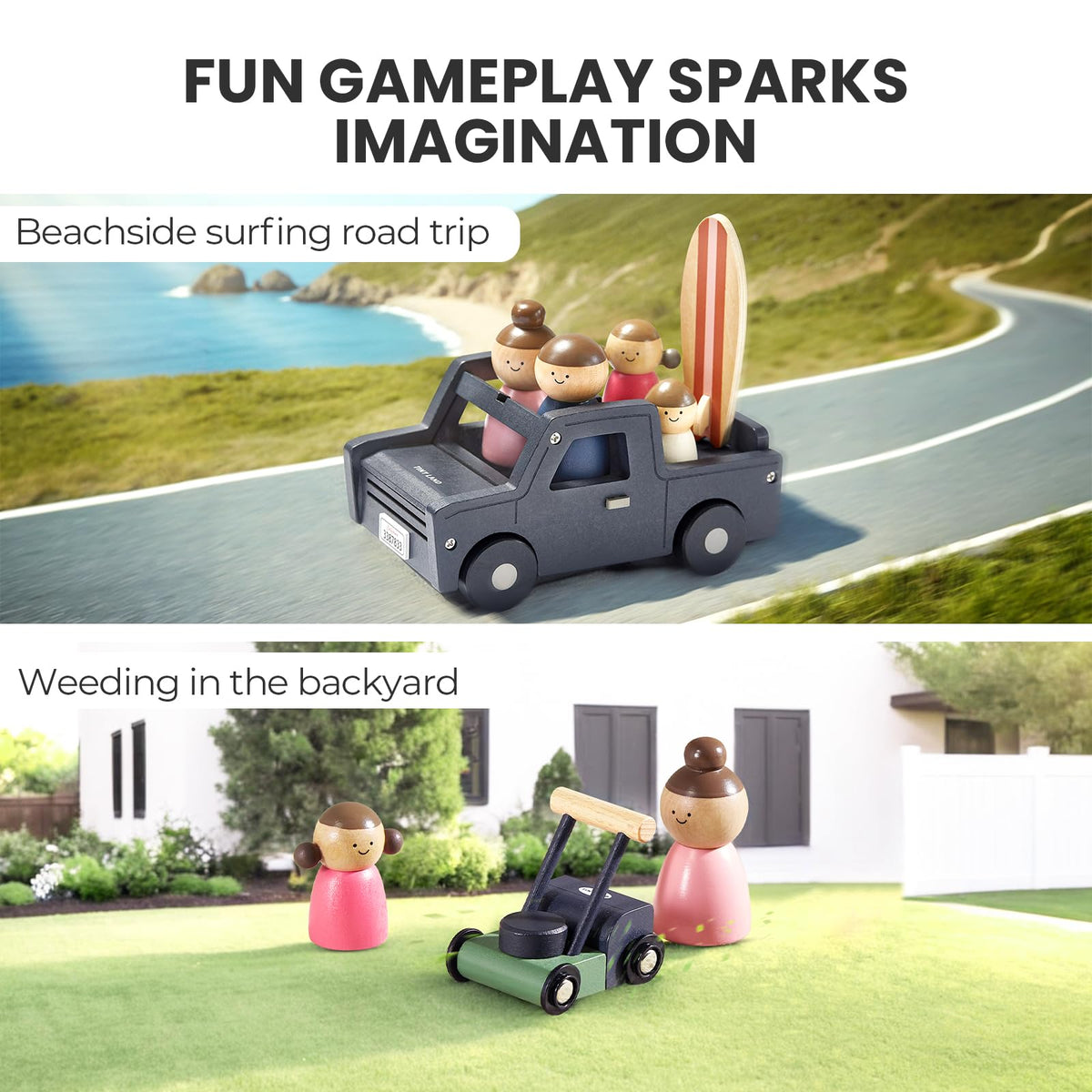 Tiny Land Wooden Dollhouse Garage Set Expansion Furniture & Accessories