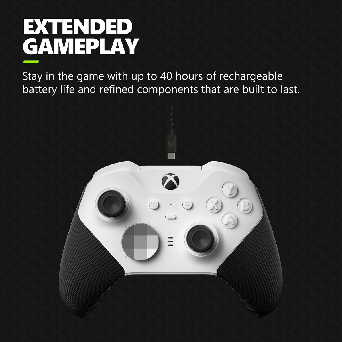 Xbox Wireless Gaming Controller | Elite Series 2 Core | White | Console, PC, and Android | Adjustable Thumbsticks | Trigger Locks