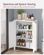 VASAGLE Bathroom Floor Storage Cabinet, 2 Doors , Cloud White