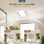 Amico Bathroom Exhaust Fan with LED Light, 80 CFM, 0.9 Sones, 90 CRI, White