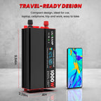 1000W Power Inverter 12V DC to 110V/120V AC Car Converter for Vehicles
