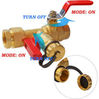 LIULO TOOL 3/4 Inch IPS Isolator Tankless Water Heater Service Valve Kit, with Pressure Relief Valve, Clean Brass