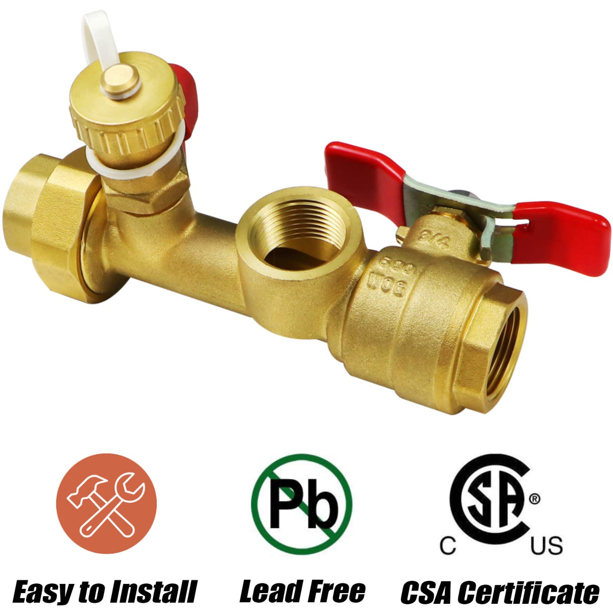 3/4 Inch IPS Isolator Tankless Water Heater Service Isolation Valve Kit
