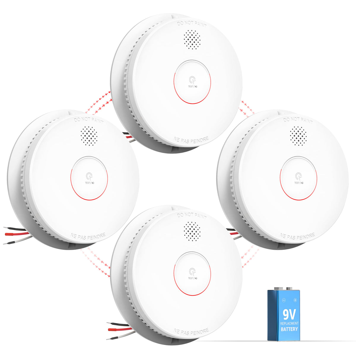 SITERWELL Smoke Detector Photoelectric Smoke Alarm 9V Battery Backup